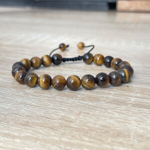 8mm Simple Beaded Bracelet, Natural Tiger Eye Stone Bracelet, Emotional Protection Bracelet, Brings Inner Peace and Harmony, Gift