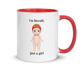 Sonny Angel Mug- I'm literally just a girl CUTE kawaii gift color pop