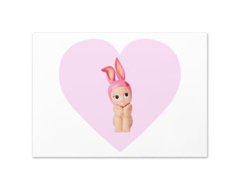 Tarjeta de felicitación con diseño de corazón dulce de Sonny Angel Valentine para niña linda Kawaii y2k