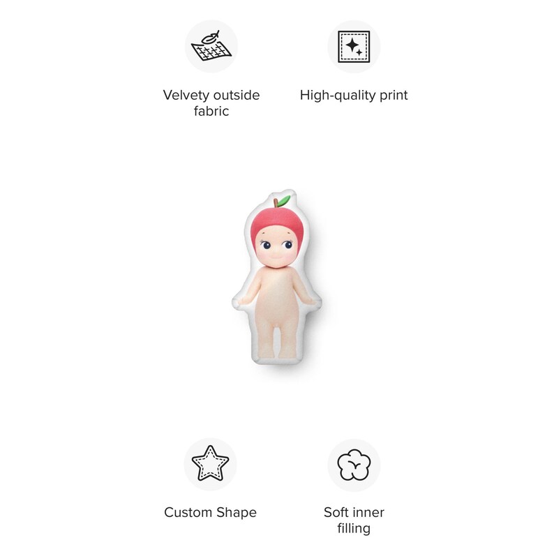 Sonny Angel Cute Home Decor Throw Pillow Apple ~ Y2k Brat Kawaii Gift