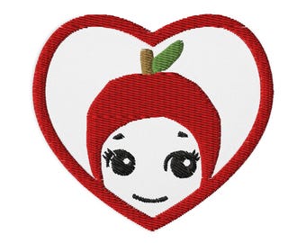 Sonny Angel Red Apple Face Cute haftowane serce Patch~ Idealny prezent dla dziewczyny Kawaii