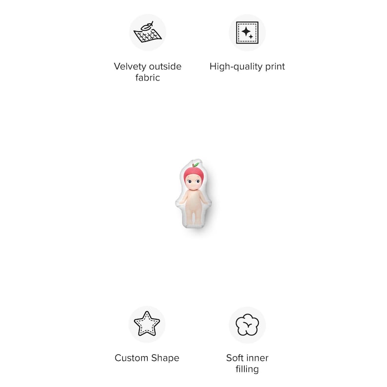 Sonny Angel Cute Home Decor Throw Pillow Apple ~ Y2k Brat Kawaii Gift