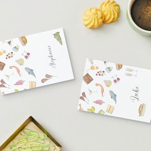 Hand drawn place cards template, Dinner party place cards, Wedding guest place cards
