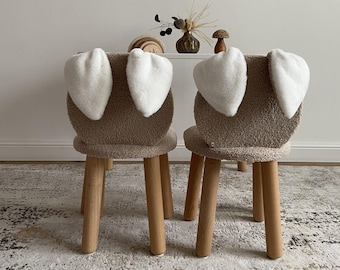 Soft Bunny Chair for Toddlers - Comfortable Children&#39;s Seat for Nursery Decor, Preschool Chair, and Kids Room Accessory