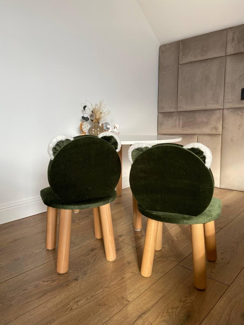 Cozy Bear Chair for Kids Stylish Nursery Room Decor, Baby Sofa, Green