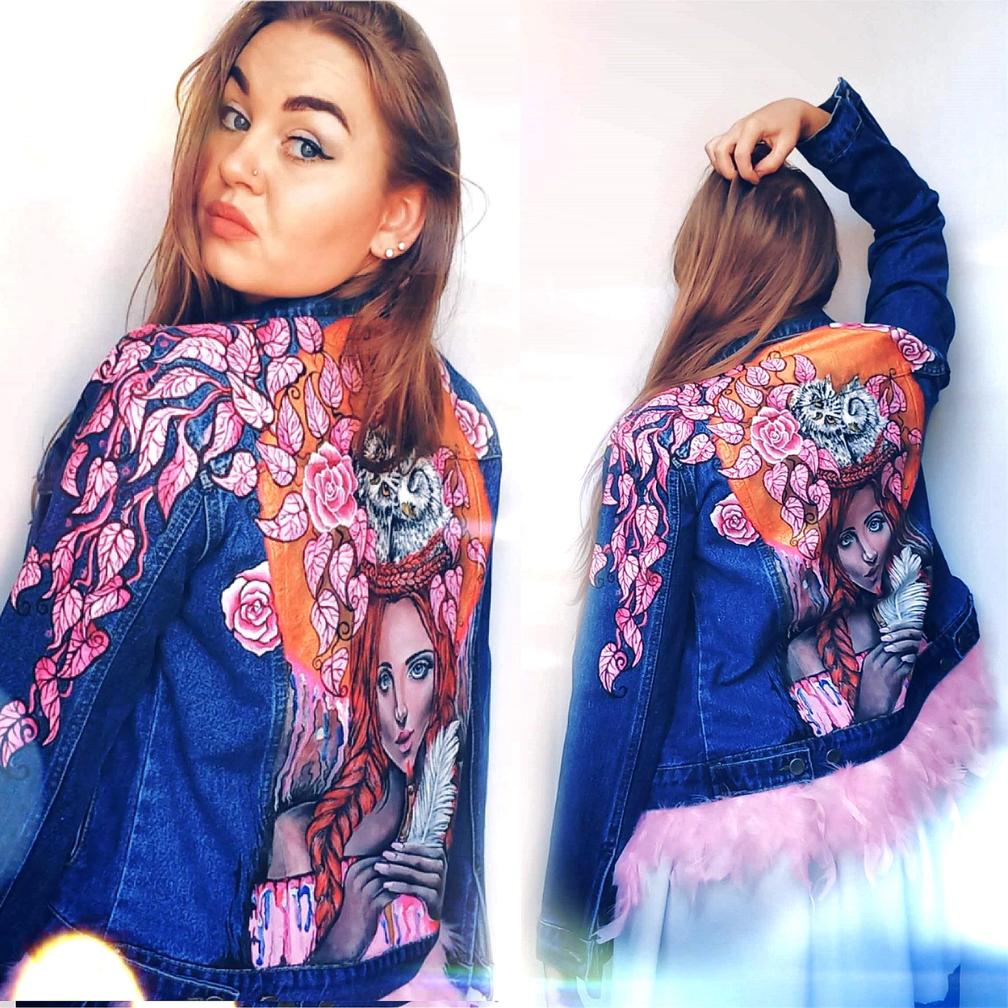 Hand-painted Denim Jacket – Unique Custom Jean Jacket With