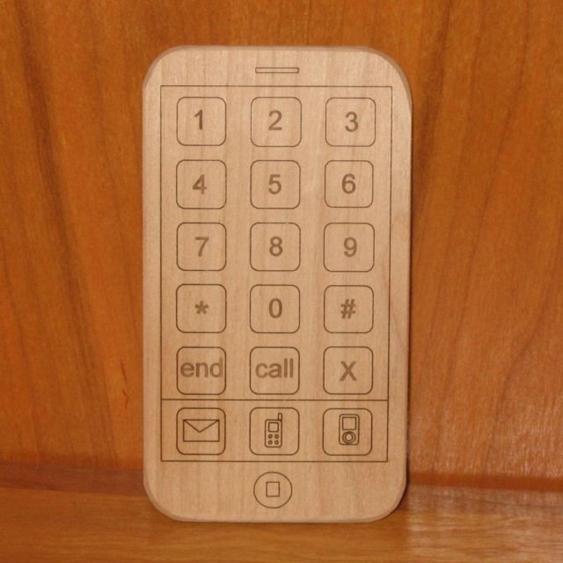 Wooden Toy Iphone Smart Phone Toy Organic and Repurposed Etsy