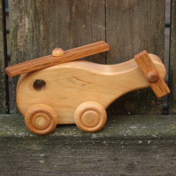 Kids Wooden Toy Helicopter - Kids Handmade Natural Wood Toy