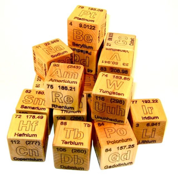 periodic table wooden blocks