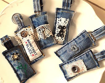 Upcycled Denim Key FOB, Jean Key Holder