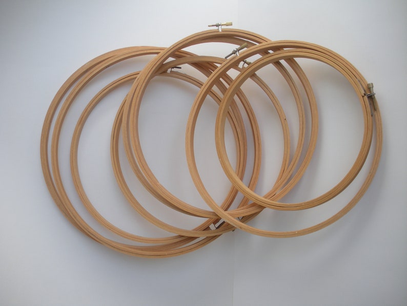 Embroidery Hoops Wooden Set Of 8 Large Sizes Cross Image 0