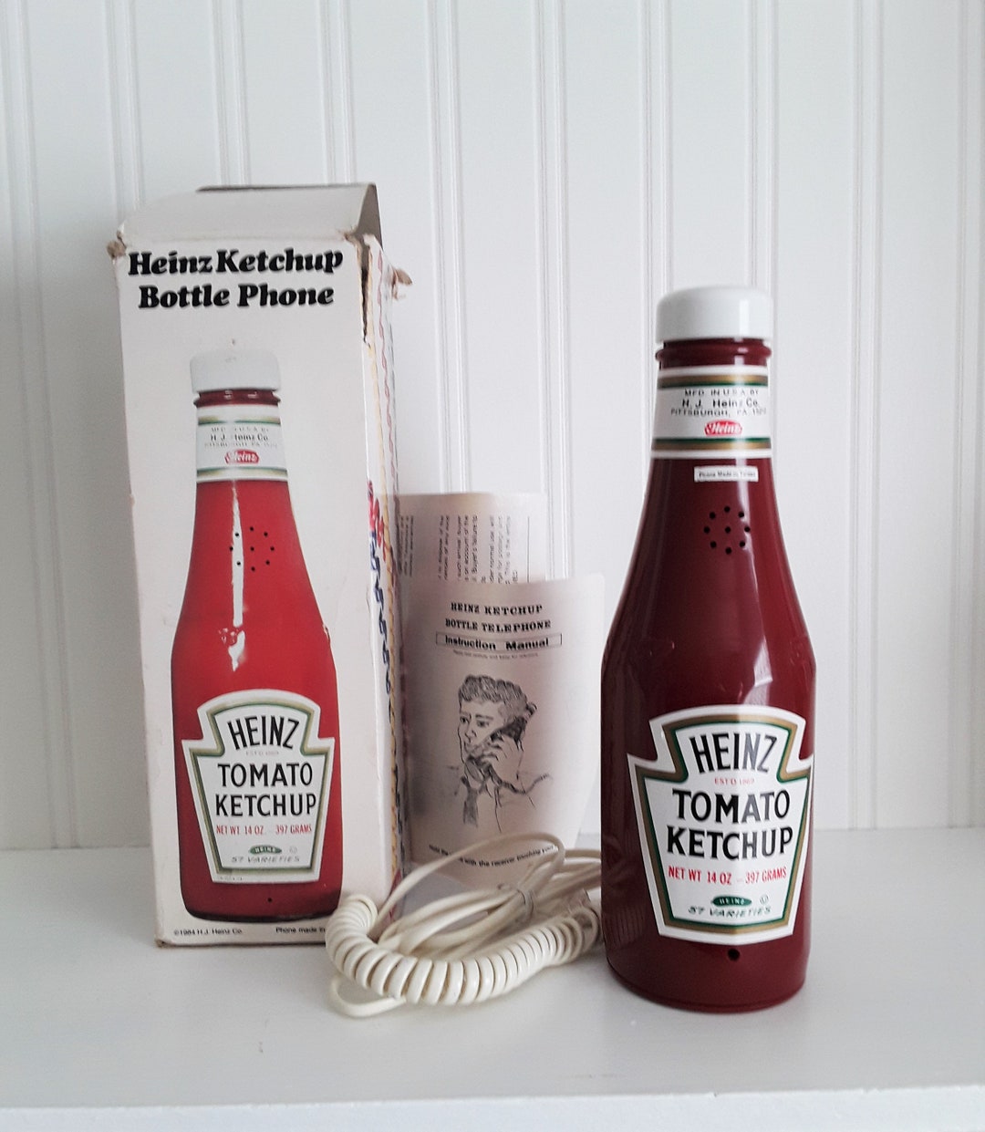 Heinz Ketchup Bottle Phone in Original Box Novelty Telephone