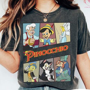 Retro Disney Pinocchio Characters Shirt, Vintage 90S Pinocchio Shirts, Magic Kingdom Shirt, Disneyland Family Trip Shirt, Birthday Gift Tee