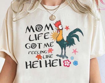 Camiseta divertida de la vida de mamá, camiseta "Feeling Like Hei Hei", camiseta de viaje a Disneyland, camiseta de mamá de Moana, camisetas de vacaciones de Disney, camiseta de regalo para el Día de la Madre