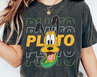 Słodka koszulka Disney Pluto, koszulki z psem Pluto, prezent dla miłośnika psów Disney, koszulka Magic Kingdom, koszulka z rodzinną wycieczką do Disneylandu, koszulka z prezentem urodzinowym