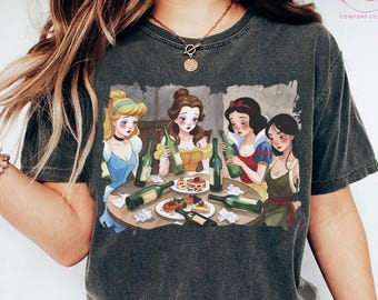 Funny Princess Drinking Around The World Shirt, Epcot Girls Trip Tee, Day Drinking Besties Outfit, Food And Wine Festival Squad Bound Shirts