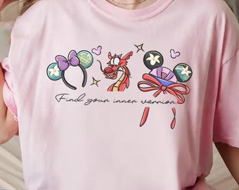 Mulan Ohren Shirt, finden Sie Ihren inneren Krieger T-Shirt, Mushu Minnie Ohren Stirnband, Epcot Pavilion, Disneyland Reise, Disney Mädchen Urlaub Shirt