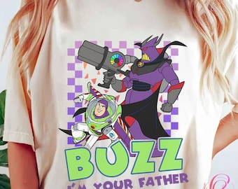 Buzz Lightyear and Zurg Shirt, I'M YOUR FATHER Quote Toy Story Tee, Retro Disneyland Vacation Sweatshirt, Aesthetic Disney Villain Clothing