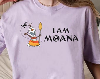 Camiseta Olaf Moana Mashup, Camiseta Divertida Soy Moana, Top Crossover de Disney, Camiseta Viaje a Disneyland, Camiseta Vacaciones Frozen, Camiseta Traje de Muñeco de Nieve de Verano
