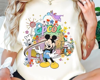 T-shirt vintage 1982 de chemise Epcot Disney, chemise Disney Mickey Mouse et ses démons, chemise voyage en famille Disneyland, t-shirt assorti Disney, t-shirt cadeau