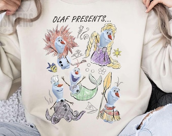 Disney rolig Olaf Frost-tröja, söt Olaf cosplay-prinsessa-t-shirt, Disney prinsessa-tröja, födelsedagspresent-tröjor, familjeresa till Disneyland