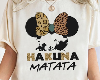 Lion King Animal Kingdom Minnie Bow T-shirt, Hakuna Matata Shirts, Comfort Color Shirt, Disneyland Family Trip Shirt, Birthday Gift Tee