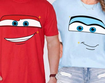 McQueen Sally Gesicht passendes Shirt, süßes Autos Kostüm Paar Outfit Sweatshirt, lustiges Valentinstag T-Shirt, Disney Familien Reise Urlaub Geschenk Shirts