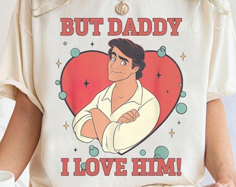 ディズニー プリンス エリック でもパパ、大好き シャツ、リトル マーメイド T シャツ、プリンス アリエル T シャツ、誕生日プレゼント シャツ、ディズニー ファミリー トリップ
