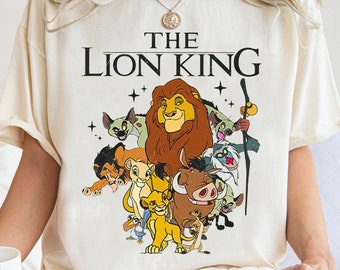 Camisa retro de Disney El Rey León, camiseta de Disneyland Simba Timon Pumbaa, camiseta de Animal Kingdom, camisas de regalo de cumpleaños, viaje familiar de Disney