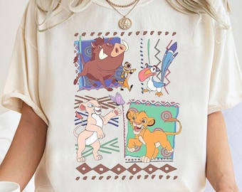 Disney König der Löwen 90er Jahre Retro T-Shirt, König der Löwen Simba und Timon Shirt, Disneyland Familien Ausflug Shirt, Animal Kingdom Shirt, Geburtstagsgeschenk Tee
