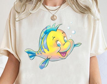 Disney The Little Mermaid Flounder Bubbles Shirt, Ariel Princess And Friends T-shirt, Disney Princess Tee, Birthday Gift Shirts, Family Trip
