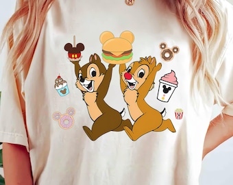 Disney Chip And Dale Snacks T-shirt, Magic Kingdom Food Chip N Dale Shirts, Comfort Color Shirt, Disneyland Family Trip, Birthday Gift Tee