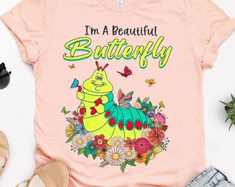 Disney A Bug's Life I'm A Beautiful Butterfly Shirt, Cute Caterpillar Heimlich T-shirt, Disney Animal Tee, Birthday Gift Shirts, Family Trip