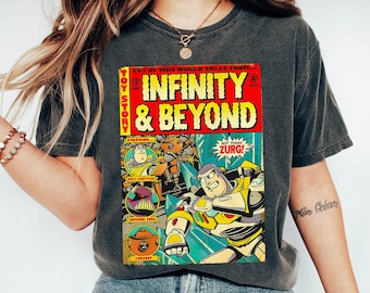 Camiseta retro cómica de Disney Toy Story Buzz Lightyear, camisa Infinity And Beyond, colores cómodos, camiseta de regalo de cumpleaños, viaje familiar a Disneyland