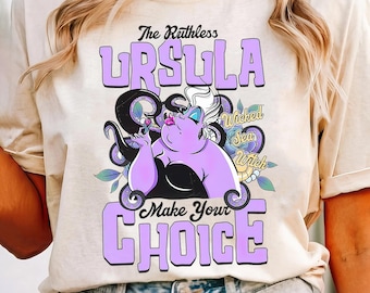 Disney-skurkarna Ursula-tröja, Den lilla sjöjungfrun-t-shirt, Disney-prinsessan Ariel-tröja, födelsedagspresent-tröjor, Disney-familjeresa