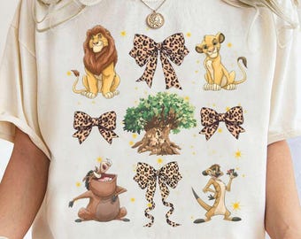 Lion King Safari Squad Tee, Animal Kingdom Family Vacation Shirt, Leopard Bow Coquette Disney, Tree Of Life Trip, Simba Timon Pumbaa