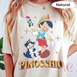 Comfort Color Vintage Pinocchio Portrait Shirt, Disney Pinocchio Shirts, Magic Kingdom Shirt, Disneyland Family Trip Shirt, Birthday Gift