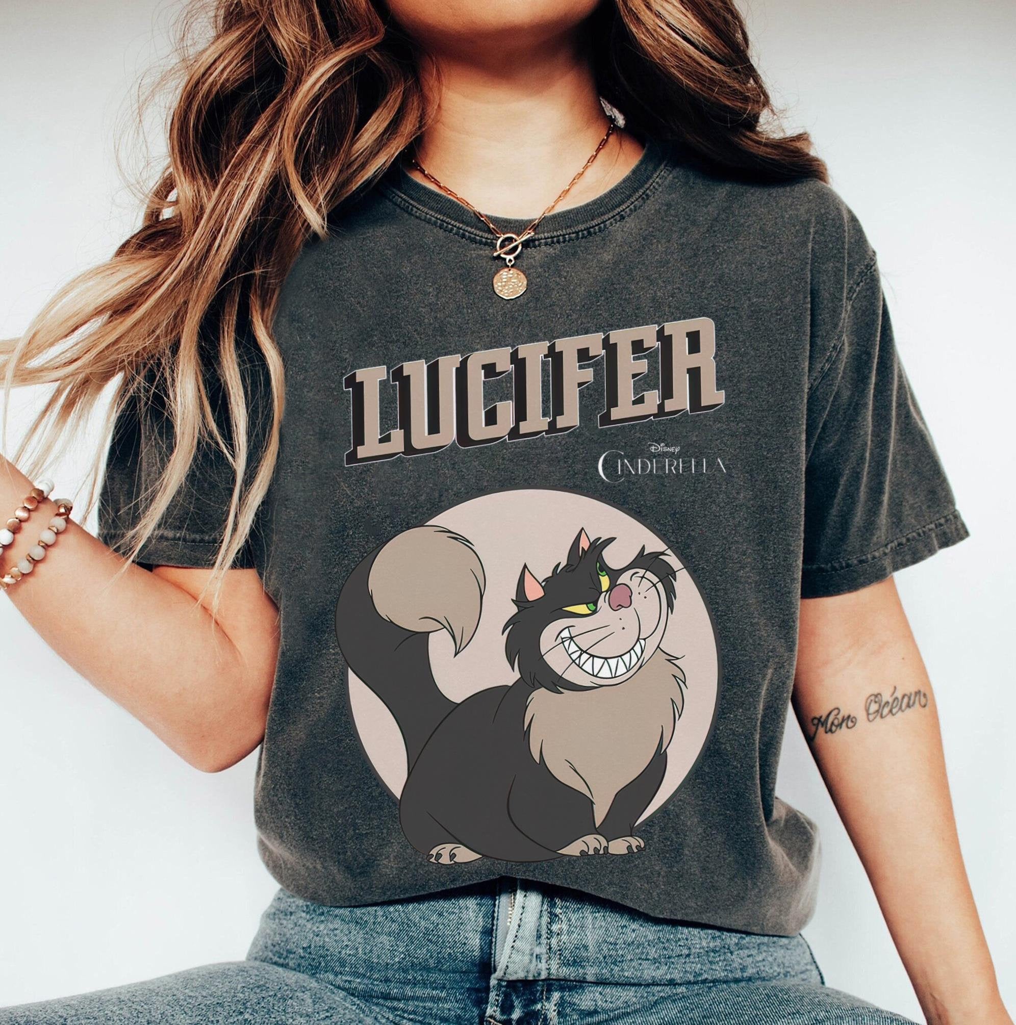 Retro Disney Lucifer Cat Shirt, Disney Cinderella Princess T-shirt, Disney Cats Lover Tee, Birthday Gift Idea Shirts, Disney Family Trip