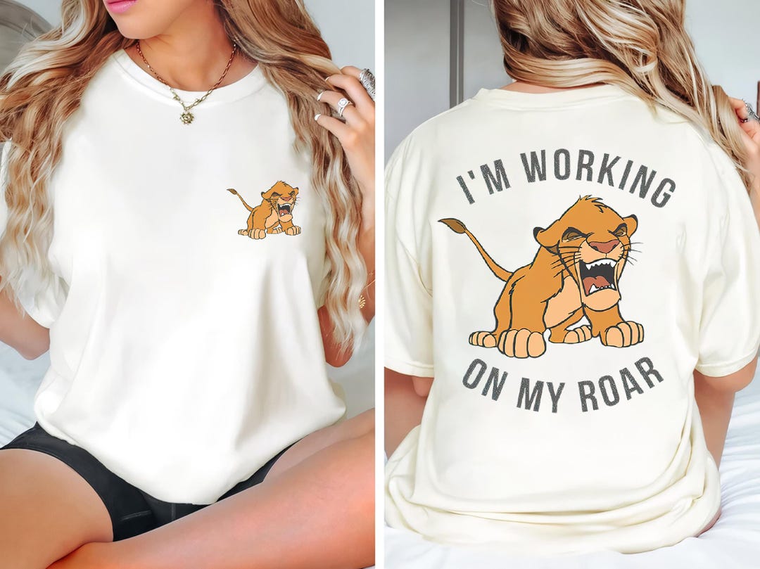 Retro Disney Simba Lion King I'm Working on My Roar Shirt, Disney Gift ...