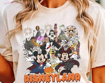 Disneyland Halloween Squad Tee, Vampire Mickey Minnie Shirt, Mummy Donald Daisy, Spooky California Trip, Family Matching Fall Vacation Shirt