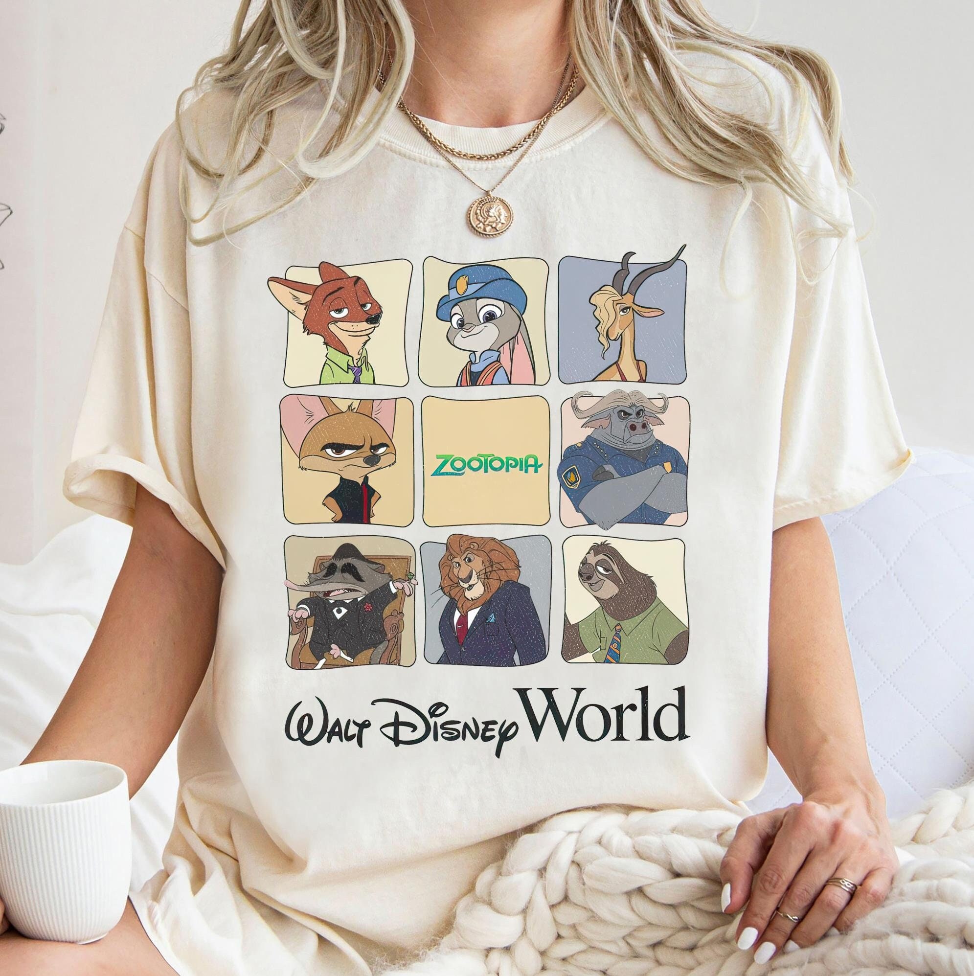 Disney Zootopia Characters Shirt, Walt Disney World T-shirt, Judy Hopps, Nick Wilde, Priscilla Tee, Birthday Gift, Disneyland Family Trip
