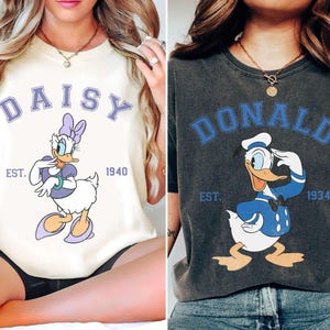 Disney Donald Daisy Duck klassisches T-Shirt, Vintage Disney Urlaub Komfort Farbe Shirts, Disneyland Familien Reise Shirt, Magic Kingdom Shirt