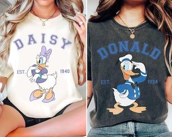 Disney Donald Daisy Duck Classic T-shirt, Vintage Disney Vacation Comfort Color Shirts, Disneyland Family Trip Shirt, Magic Kingdom Shirt