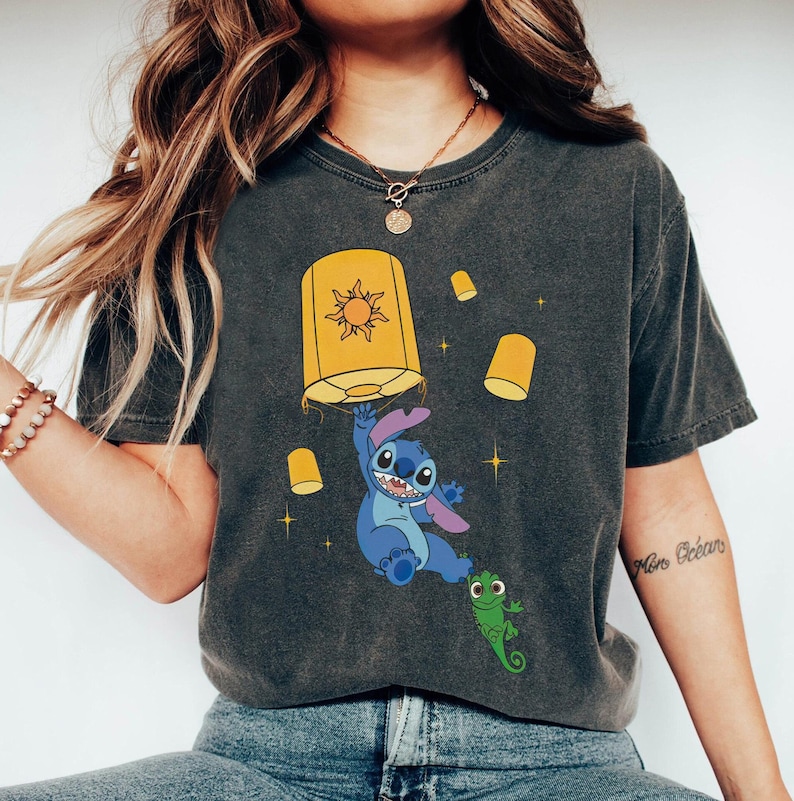 Disney Princess Rapunzel Tangled Shirt, Floating Lanterns Stitch With ...