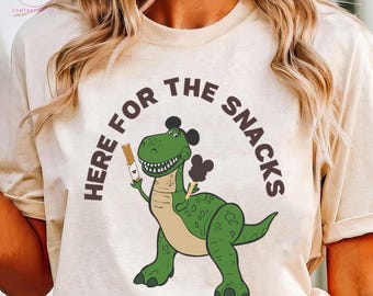 Camiseta de Toy Story "Rex" para picar, sudadera de Disney Foodie "Churro Mickey Bar", camiseta divertida de Rex, camisetas de regalo para viajes familiares de Disney