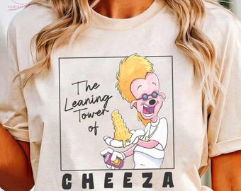 A Goofy Movie Bobby Zimmeruski Shirt, Leaning Tower Of Cheeza Tee, Retro 90s Watercolor Disney Outfit, Nostalgic Disney Trip Apparel