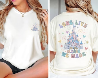 Es lebe die Magie Shirt, Retro Disneyland Reise T-Shirt, Pastell Schloss Top, Tinkerbell Urlaub Familienausflug, Disney Mädchen Reise, Magic Kingdom T-Shirt
