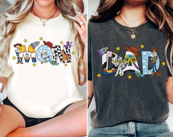 Camiseta familiar personalizada de Toy Story, camisetas para papá y mamá de Toy Story, camiseta de colores suaves, camiseta para viaje familiar a Disneyland, camiseta de regalo de cumpleaños