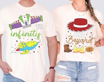 Comfort Color Toy Story Couple Shirt, Buzz And Jessie To Infinity And Beyond Shirts, Magic Kingdom Shirt, Disneyland Family Trip Shirt