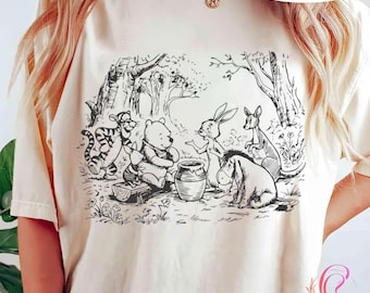 Vintage Winnie The Pooh Shirt, Hundred Acre Wood Classic Pooh Bear, Disneyland Trip Tee, Disney Vacation Shirt, Eeyore Piglet Tigger Shirt